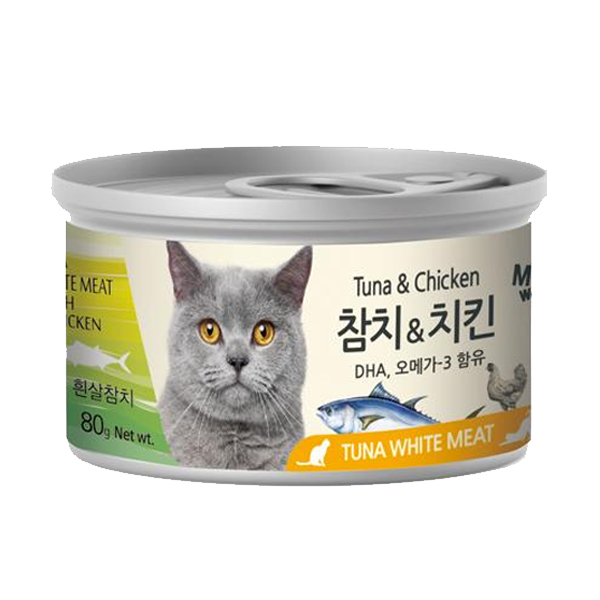 Meowow 高級白吞拿魚+鮮嫩雞肉貓湯罐 80g