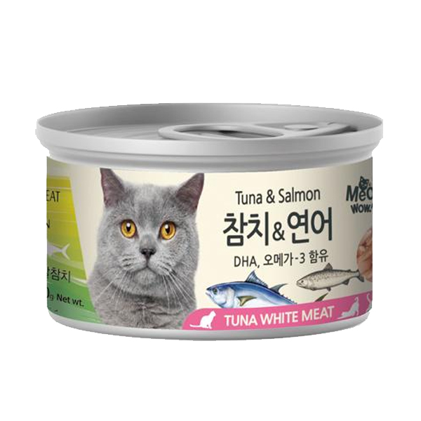 Meowow 高級白吞拿魚+三文魚貓湯罐 80g