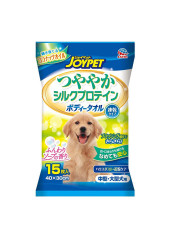 JOYPET 狗用蠶絲蛋白快乾型濕紙巾 (中型・大型犬) 15枚