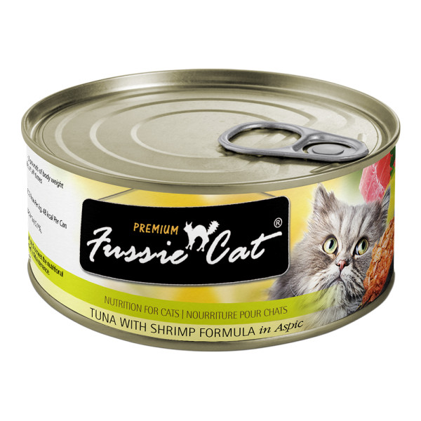 Fussie Cat 黑鑽 (吞拿魚+蝦肉) 貓罐頭 80g