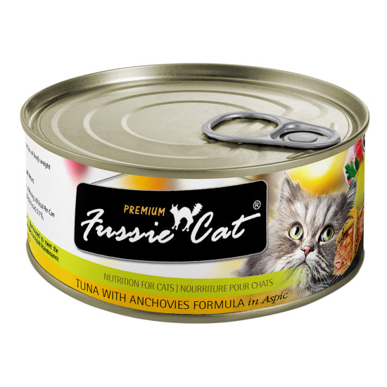 Fussie Cat 黑鑽 (吞拿魚+鯷魚) 貓罐頭 80g